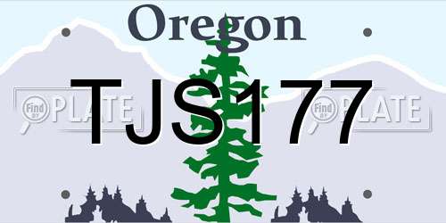 TJS177 Oregon License Plate