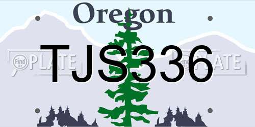 TJS336 Oregon License Plate