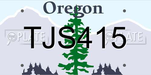 TJS415 Oregon License Plate