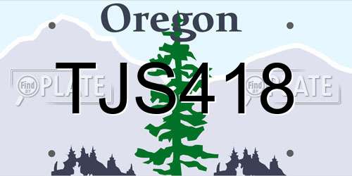 TJS418 Oregon License Plate