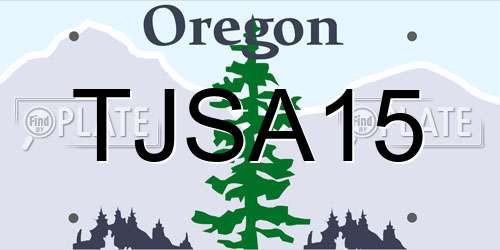TJSA15 Oregon License Plate