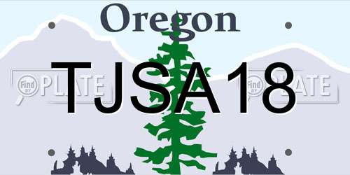 TJSA18 Oregon License Plate