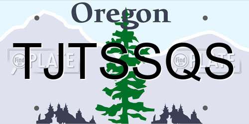 TJTSSQS Oregon License Plate
