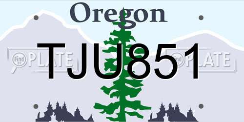 TJU851 Oregon License Plate