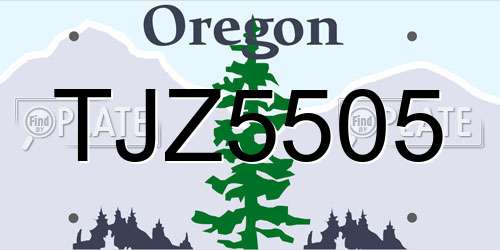 TJZ5505 Oregon License Plate