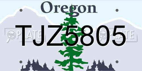 TJZ5805 Oregon License Plate