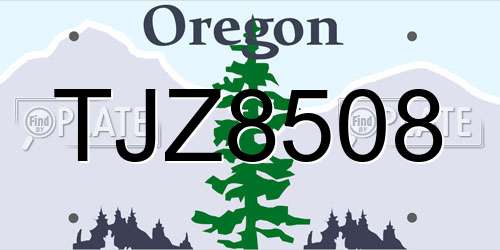 TJZ8508 Oregon License Plate