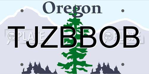 TJZBBOB Oregon License Plate