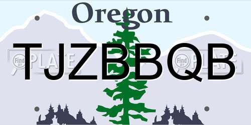 TJZBBQB Oregon License Plate