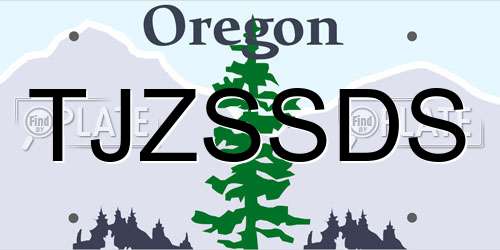 TJZSSDS Oregon License Plate