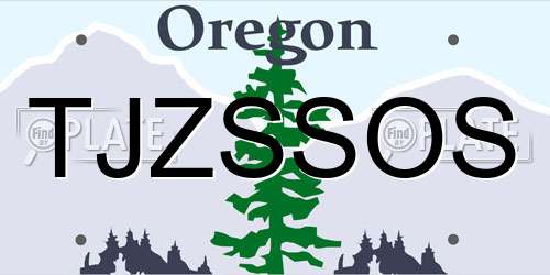 TJZSSOS Oregon License Plate
