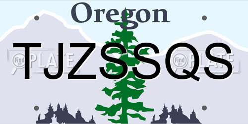 TJZSSQS Oregon License Plate