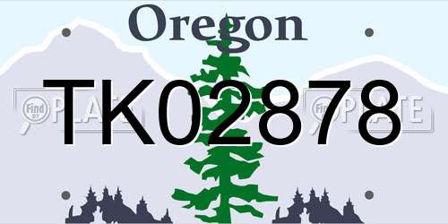 TK02878 Oregon License Plate