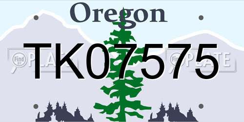 TK07575 Oregon License Plate
