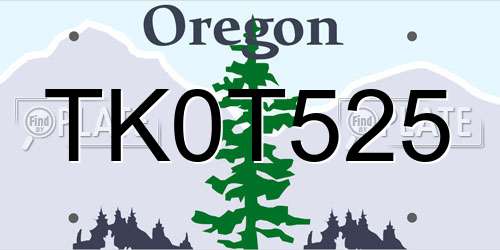 TK0T525 Oregon License Plate