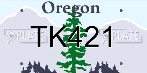TK421 Oregon License Plate