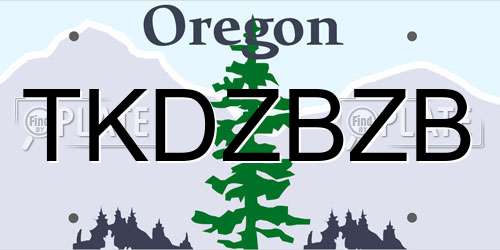 TKDZBZB Oregon License Plate