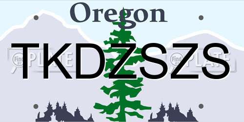 TKDZSZS Oregon License Plate