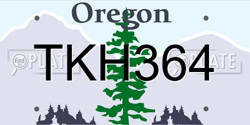 TKH364 Oregon License Plate