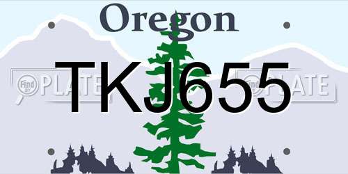 TKJ655 Oregon License Plate
