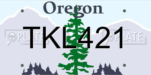 TKL421 Oregon License Plate