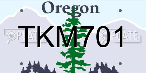 TKM701 Oregon License Plate