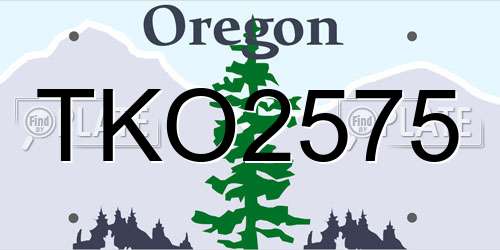 TKO2575 Oregon License Plate