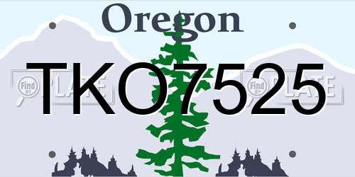 TKO7525 Oregon License Plate