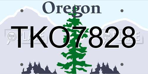 TKO7828 Oregon License Plate