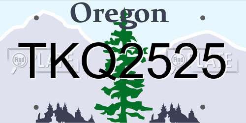 TKQ2525 Oregon License Plate