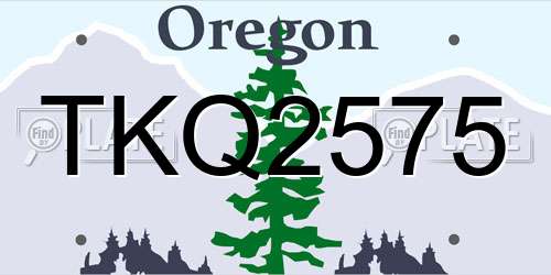 TKQ2575 Oregon License Plate