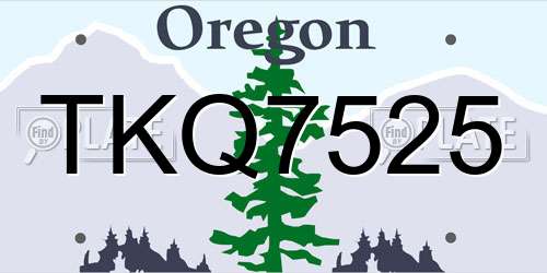 TKQ7525 Oregon License Plate
