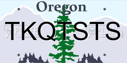 TKQTSTS Oregon License Plate