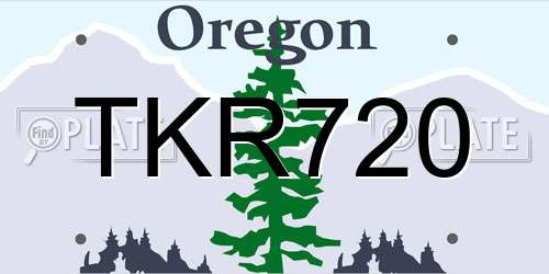 TKR720 Oregon License Plate