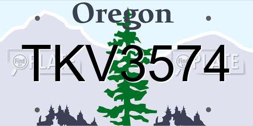TKV3574 Oregon License Plate