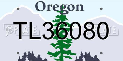 TL36080 Oregon License Plate
