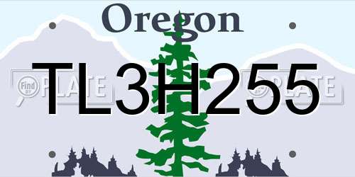 TL3H255 Oregon License Plate