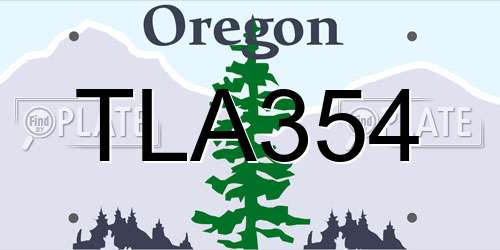 TLA354 Oregon License Plate