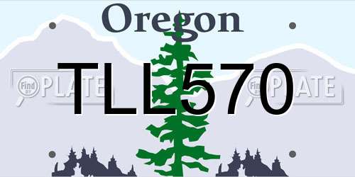 TLL570 Oregon License Plate