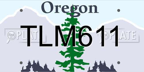 TLM611 Oregon License Plate