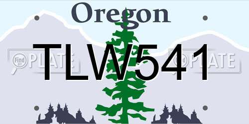 TLW541 Oregon License Plate
