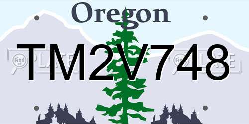 TM2V748 Oregon License Plate