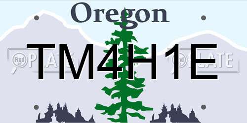 TM4H1E Oregon License Plate
