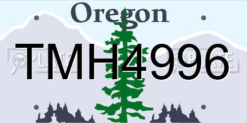 TMH4996 Oregon License Plate