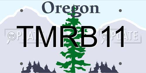 TMRB11 Oregon License Plate