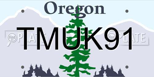 TMUK91 Oregon License Plate