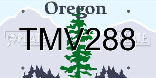 TMV288 Oregon License Plate