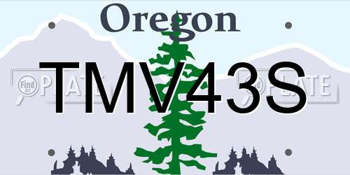 TMV43S Oregon License Plate