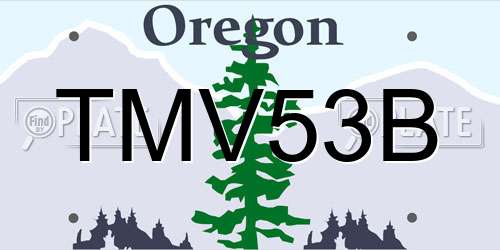 TMV53B Oregon License Plate