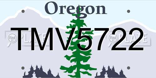 TMV5722 Oregon License Plate